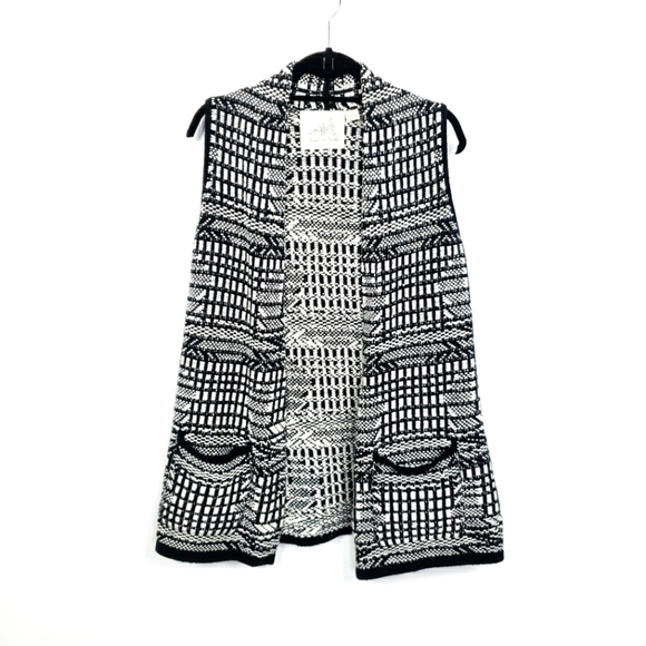 Angel of the north multi pattern opem front knit vest size small - Picture 2 of 10